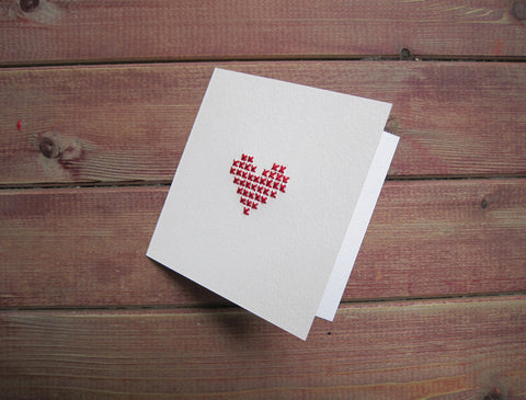 Embroidered Heart Card