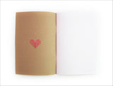 Hand stitched heart A5 Neon Pink Heart Notebook.