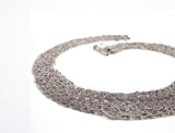 Knitted Crescent Necklace in Stainless Steel
