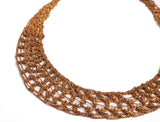 Knitted Crescent Necklace in Copper