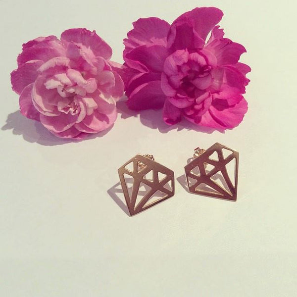 Diamond Earrings (Gold Vermeil)