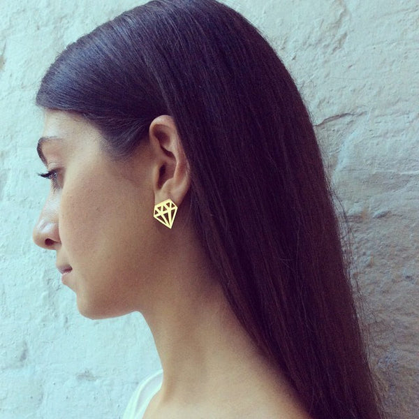 Diamond Earrings (Gold Vermeil)
