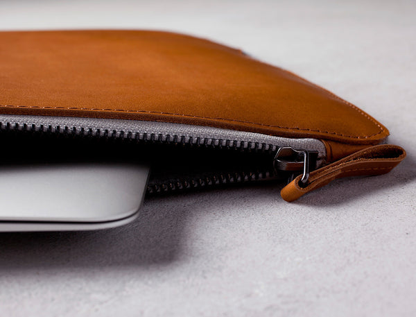 Handmade 13" Macbook Folio Sleeve - Tan