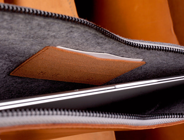 Handmade 13" Macbook Folio Sleeve - Tan