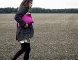 14 Avril - Large Clutch Bag (Raffia Fuchsia)