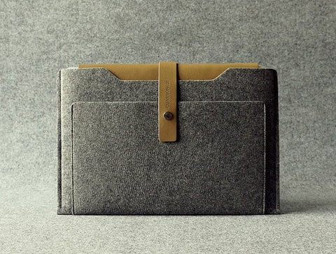 15" MacBook Pro Retina Sleeve - Grey + Tan