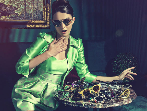 Gonzo - Ivory With Mirrored Purple Lenses