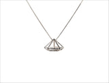 3D Diamond silver Necklace 