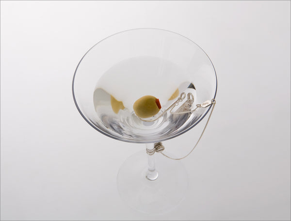 'Hookers' Delight' Martini Glass with Olive Hook
