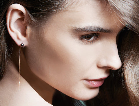Bouton Earring Black