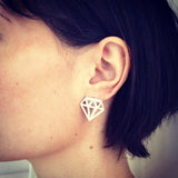 Diamond Earrings (Silver)