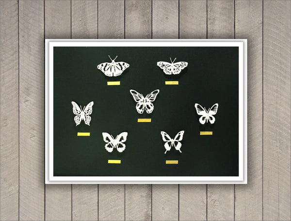 Handmade Seven Paper Butterfly Cutouts (Limited Edition)