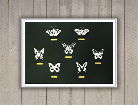 Handmade Seven Paper Butterfly Cutouts (Limited Edition)