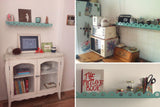 Long Blue Lace Shelf