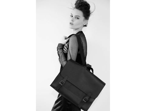 Black Leather Satchel Bag