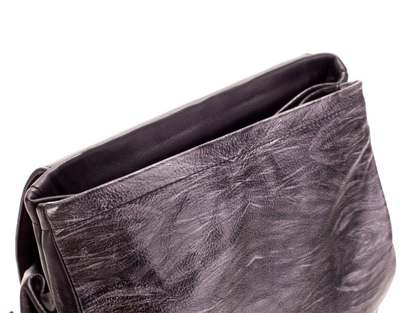 ALEX (Black with Black Feather Print)
