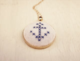 Hand-Stitched Anchor Necklace