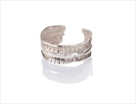 Bark Silver Cuff Bracelet