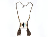Beige & Aqua Native Pendant Necklace