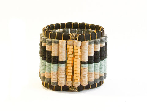 Beige & Aqua Rug Bracelet