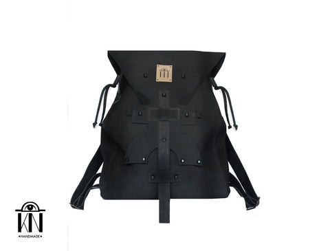 Black Leather Backpack