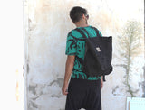 Black Leather Backpack KN