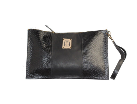Black Snake Leather Purse