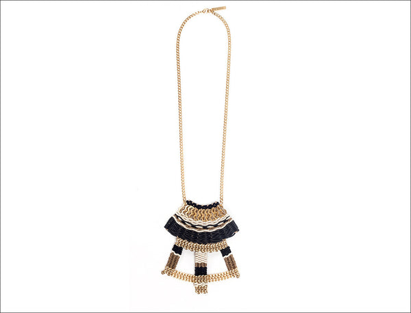 Black Marco Handmade Woven Necklace