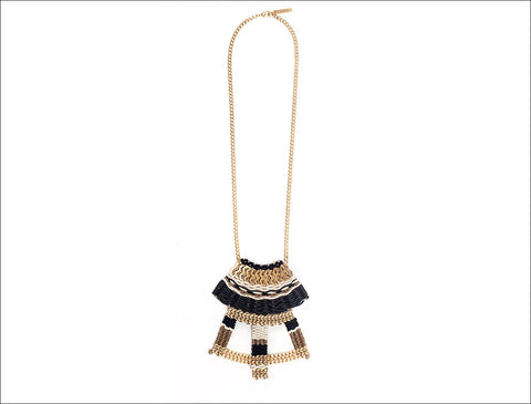 Black Marco Handmade Woven Necklace