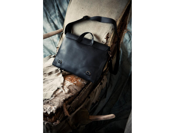 Black Leather Satchel Bag