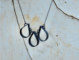 Black 3 Teardrops Necklace