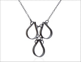 Black 3 Teardrops Necklace
