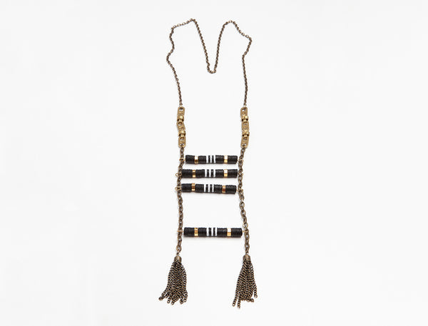 Black Scale Mala Necklace