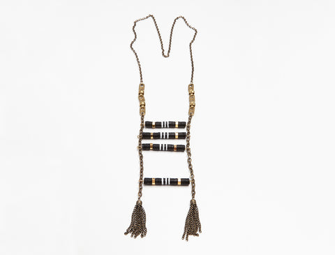 Black Scale Mala Necklace