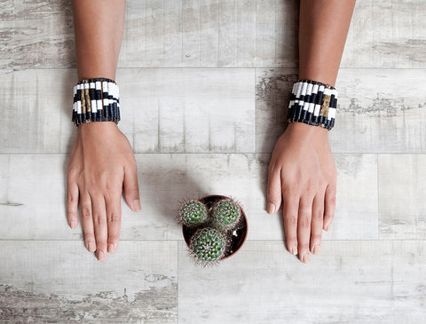 Black & White Ikat Bracelet