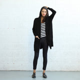 Long Knitted Cardigan, Black Naftul