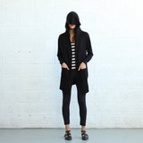 Long Knitted Cardigan, Black Naftul