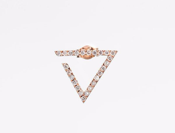 Disc Jockey 14K & Diamond Triangle Earrings