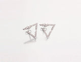 Disc Jockey 14K & Diamond Triangle Earrings