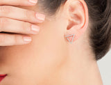 Disc Jockey 14K & Diamond Triangle Earrings