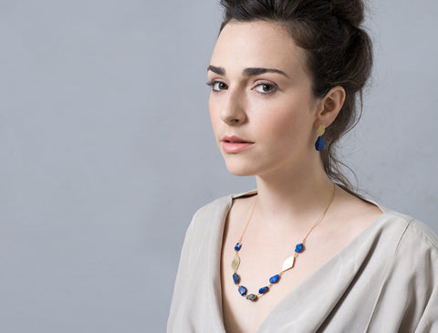 Blue Lapis Nuggets Necklace