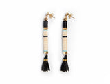 Blue Rod & Tassel Earrings