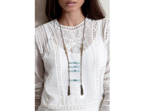 Blue Scale Mala Necklace