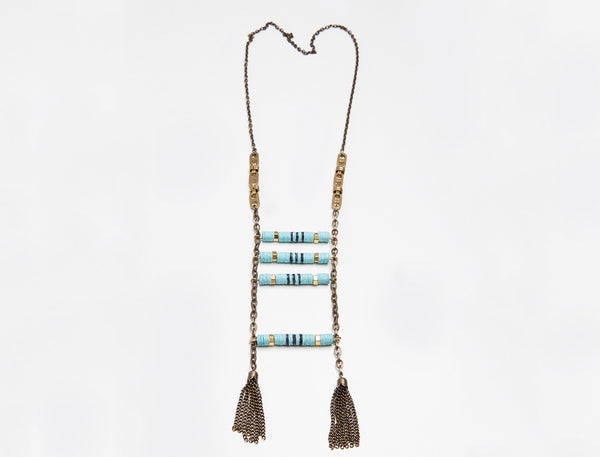 Blue Scale Mala Necklace