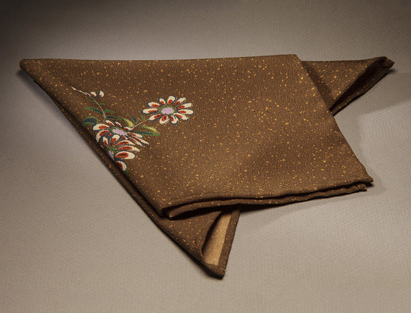 Brown and Lavender Daisy Pocket Square Faburiq