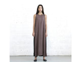 Color Block Maxi Dress - Brown/Black