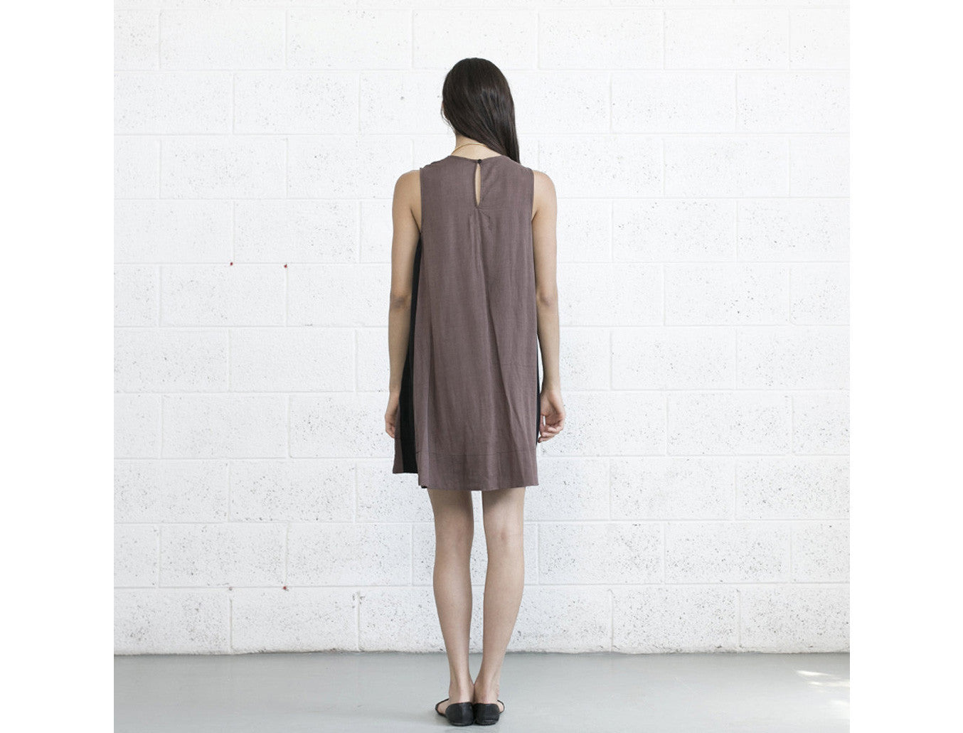Color Block Sun Dress - Brown/Black