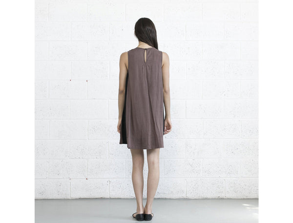 Color Block Sun Dress - Brown/Black