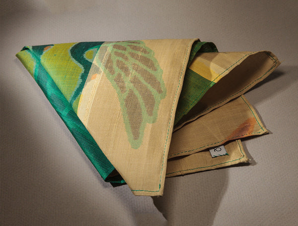 Crane Pocket Square, Green Faburiq