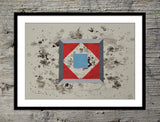 Cube in Red, Blue + Grey